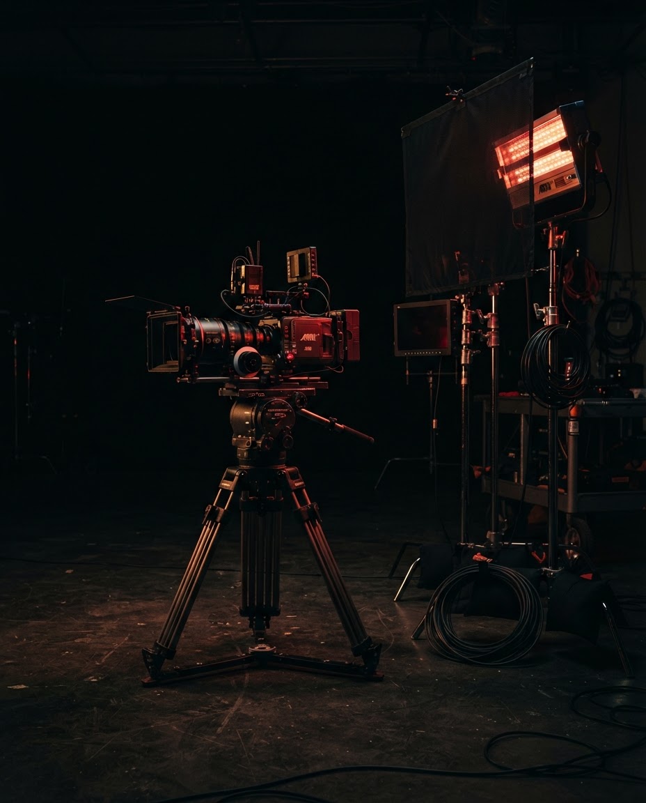 On-set video production.
