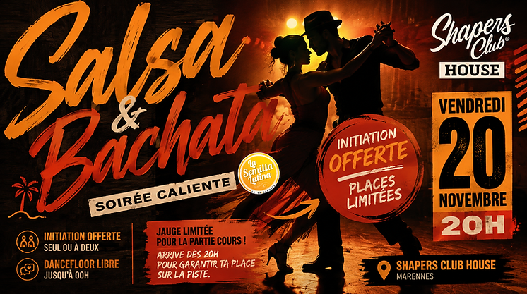 Soirée Salsa avec Sylvain — Shapers Club House à Marennes