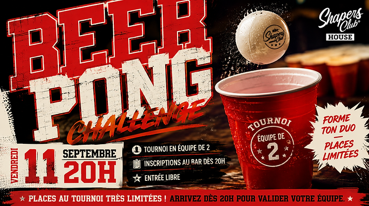Beer Pong Challenge — Rentrée — Shapers Club House à Marennes