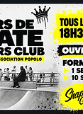 Cours de skate Shapers Club organisé par l’association Popolo, tous les vendredis de 18h30 à 19h30
