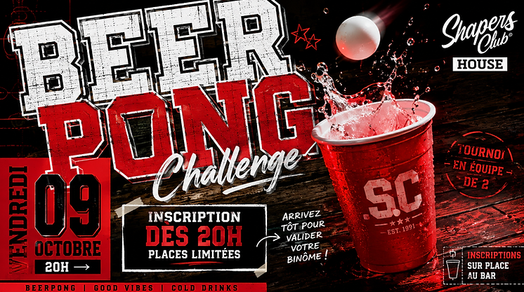 Beer Pong Challenge — Shapers Club House à Marennes