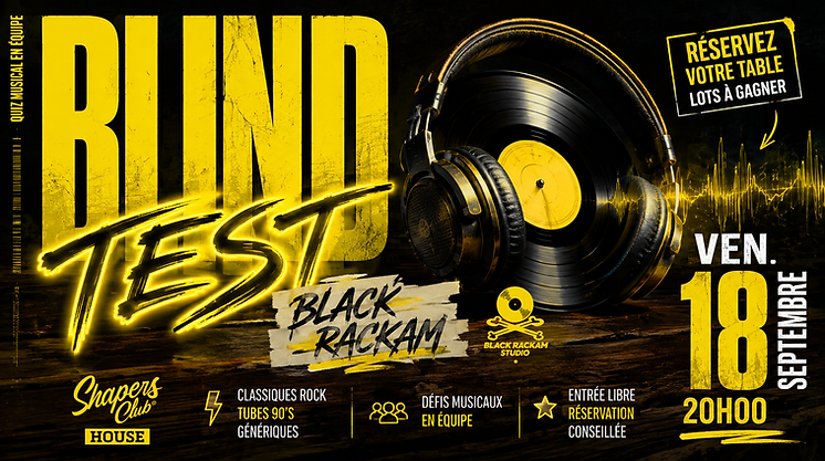 Blind Test Black Rackam — Shapers Club House à Marennes