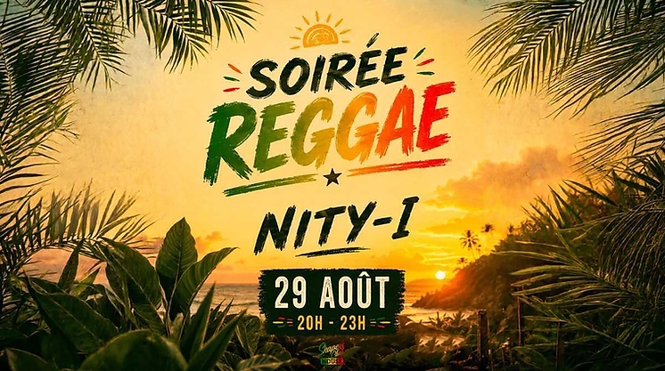 Affiche du concert reggae pop de NITY’I au Shapers Club House à Marennes