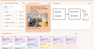 Example CornerFlow workspace with lists, notes, whiteboard, kanban, and calendar tools