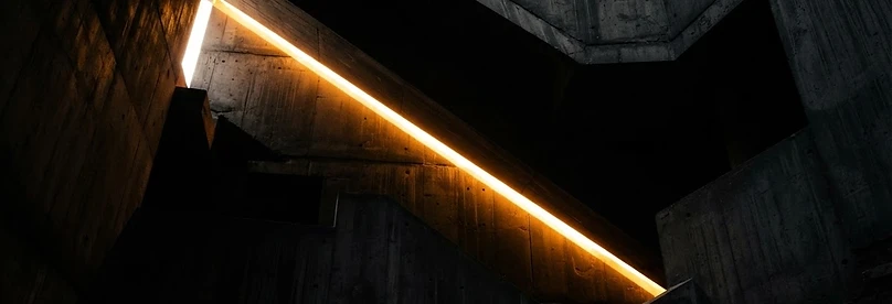 Abstract architecture at the intersection of light and dark