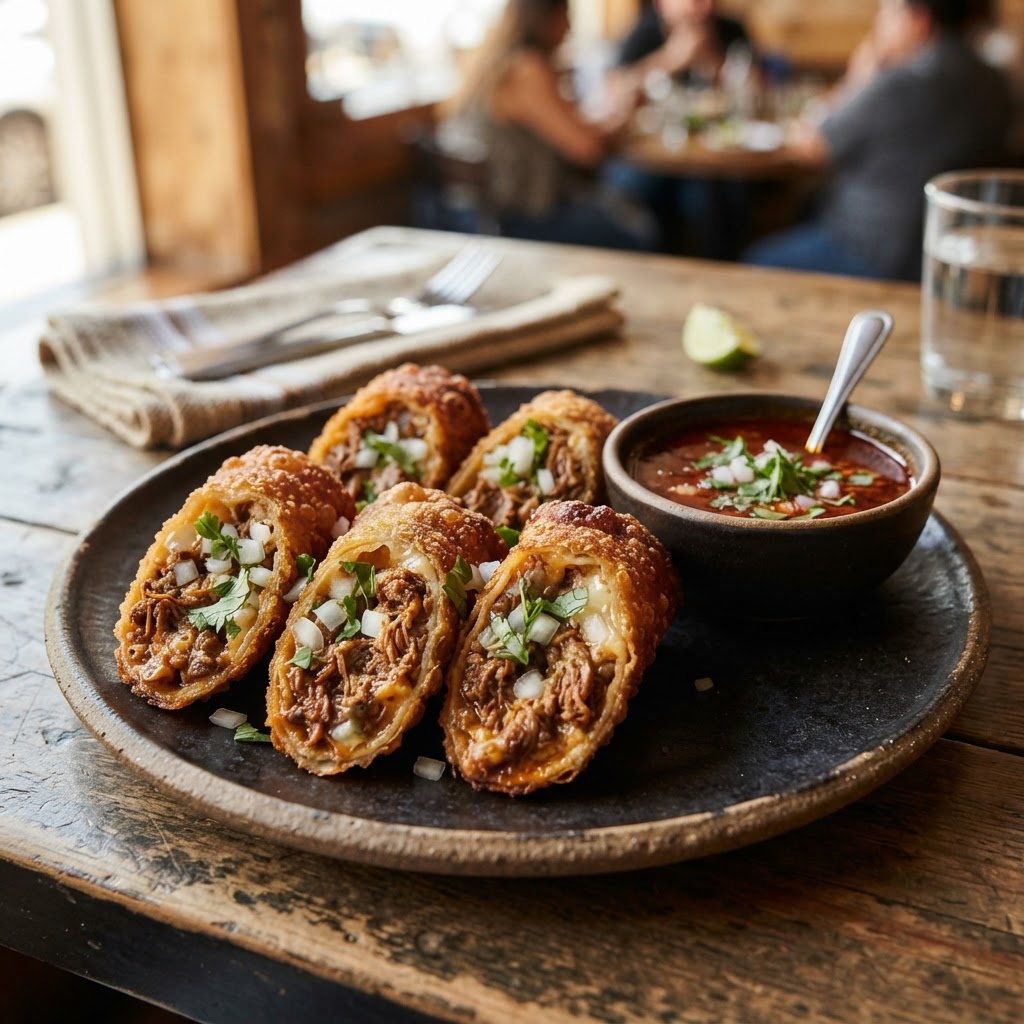 Birria Egg Rolls (6 halves)