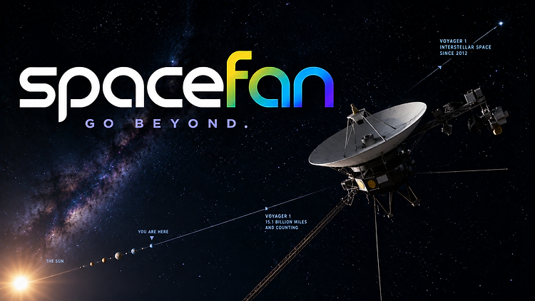 The Voyager 1 probe traveling through deep space.