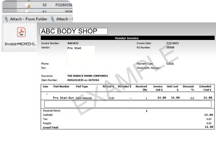 CCCOne / Quantum invoice example