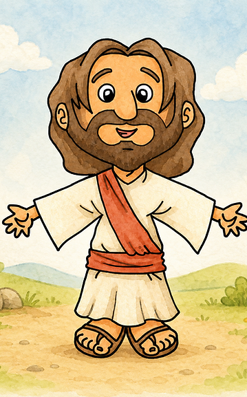Jesus smiling with children in a My Best Friend illustration