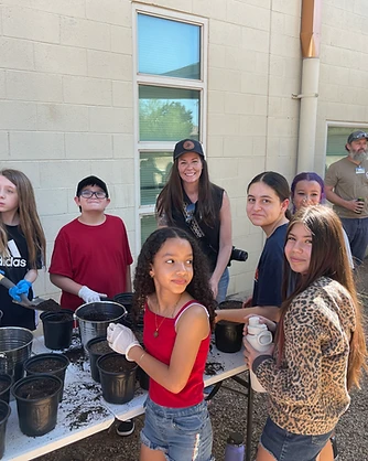 The Legacy Tree Project founder at a student potting day
