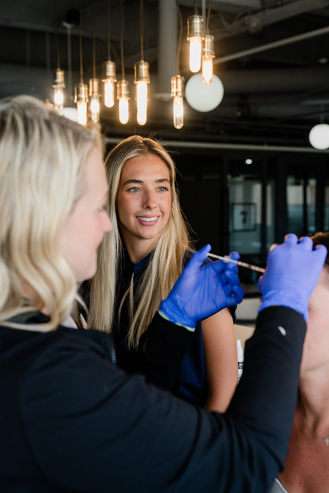 Mackenzie supervising an injection during training