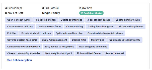 Property Highlights — example