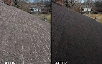 Roof rejuvenation before and after — Brookshire, TX