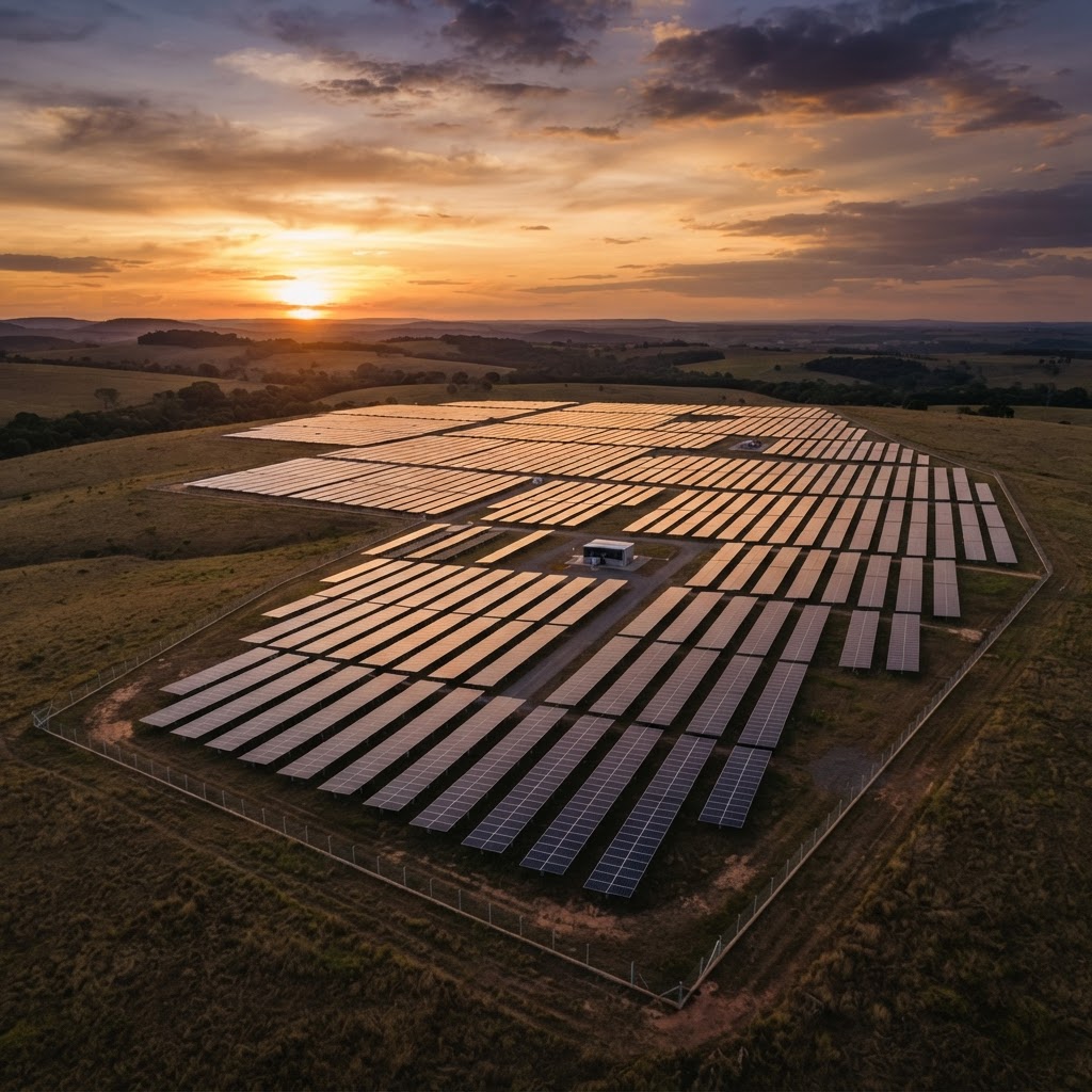Usina solar sobre el terreno