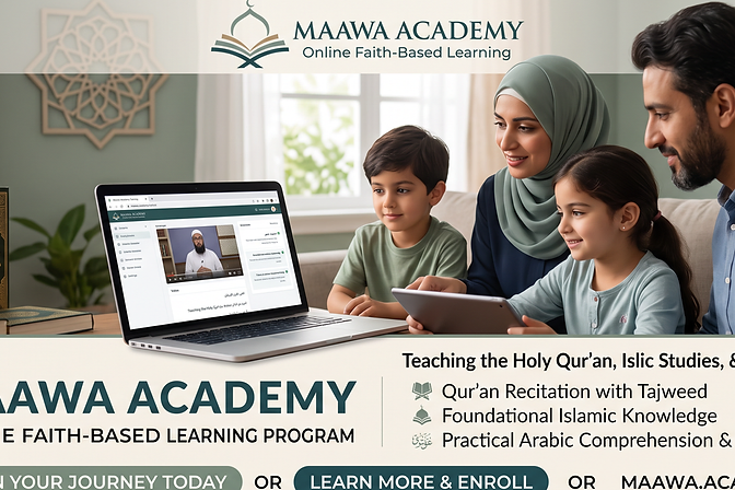 A family learning together from a tablet in a bright room