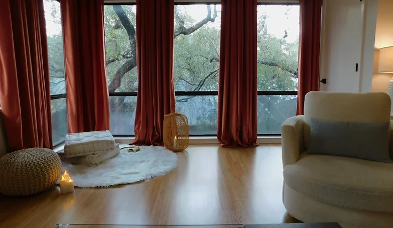 Armchair and grounded seating area in the San Antonio therapy office