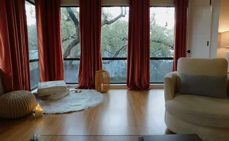 Armchair and grounded seating area in the San Antonio therapy office