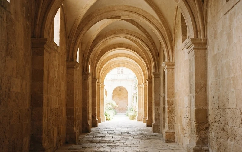 Architectural corridor with natural light and depth