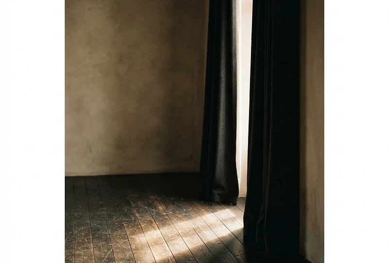 Light through drapery in a quiet interior