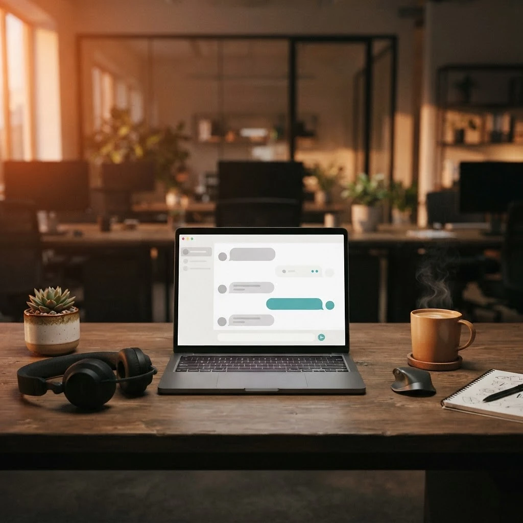 A customer support workspace