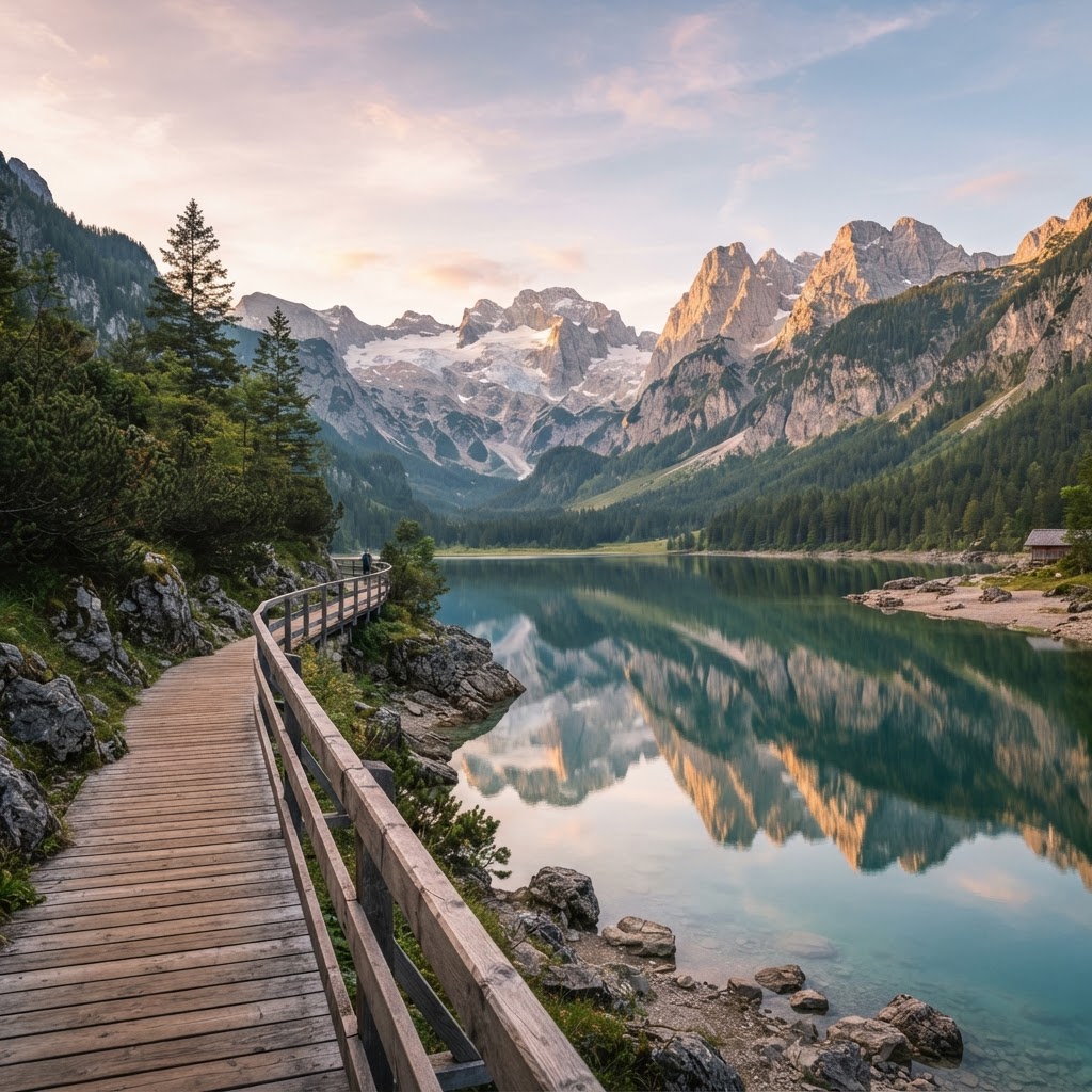 Vorderer Gosausee mit Dachstein-Gletscher