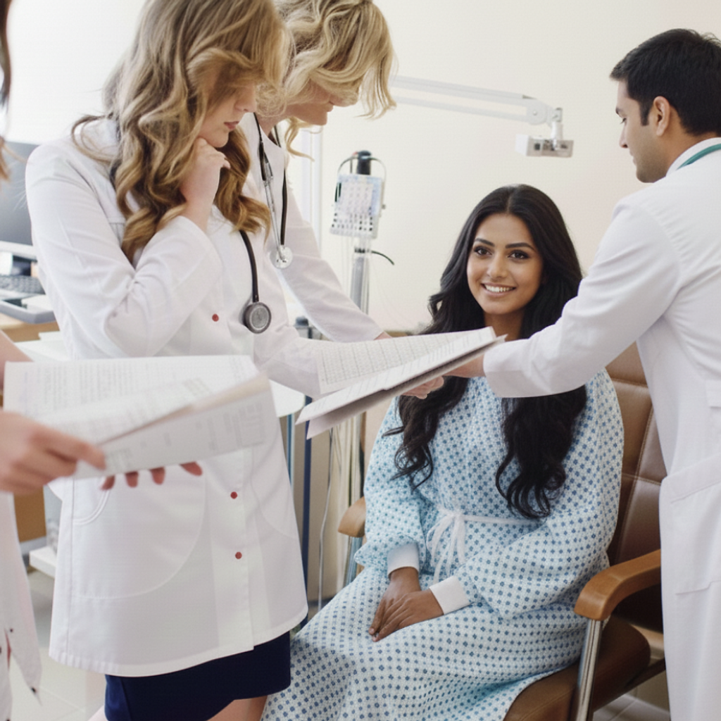 AtomicMedX care team reviewing a care plan with a patient
