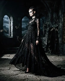 Obsidian — Spiderweb Lace Gown