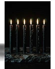 Vigil — Black Taper Candles, Set of Six