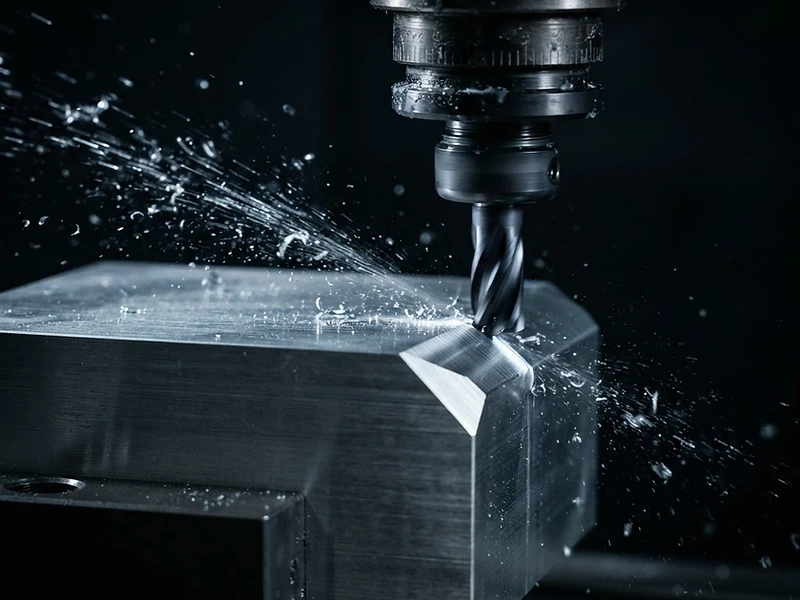 CNC spindle machining an aluminum frame