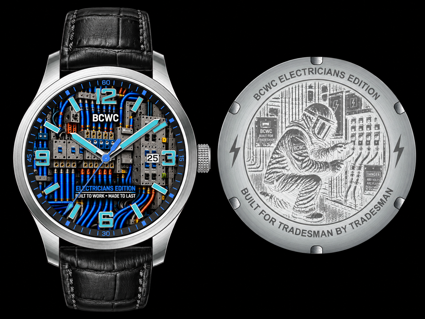BCWC Electrician Edition — dial and case back