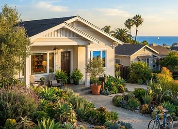 Pristine clean windows on a Santa Monica beachfront home overlooking the ocean
