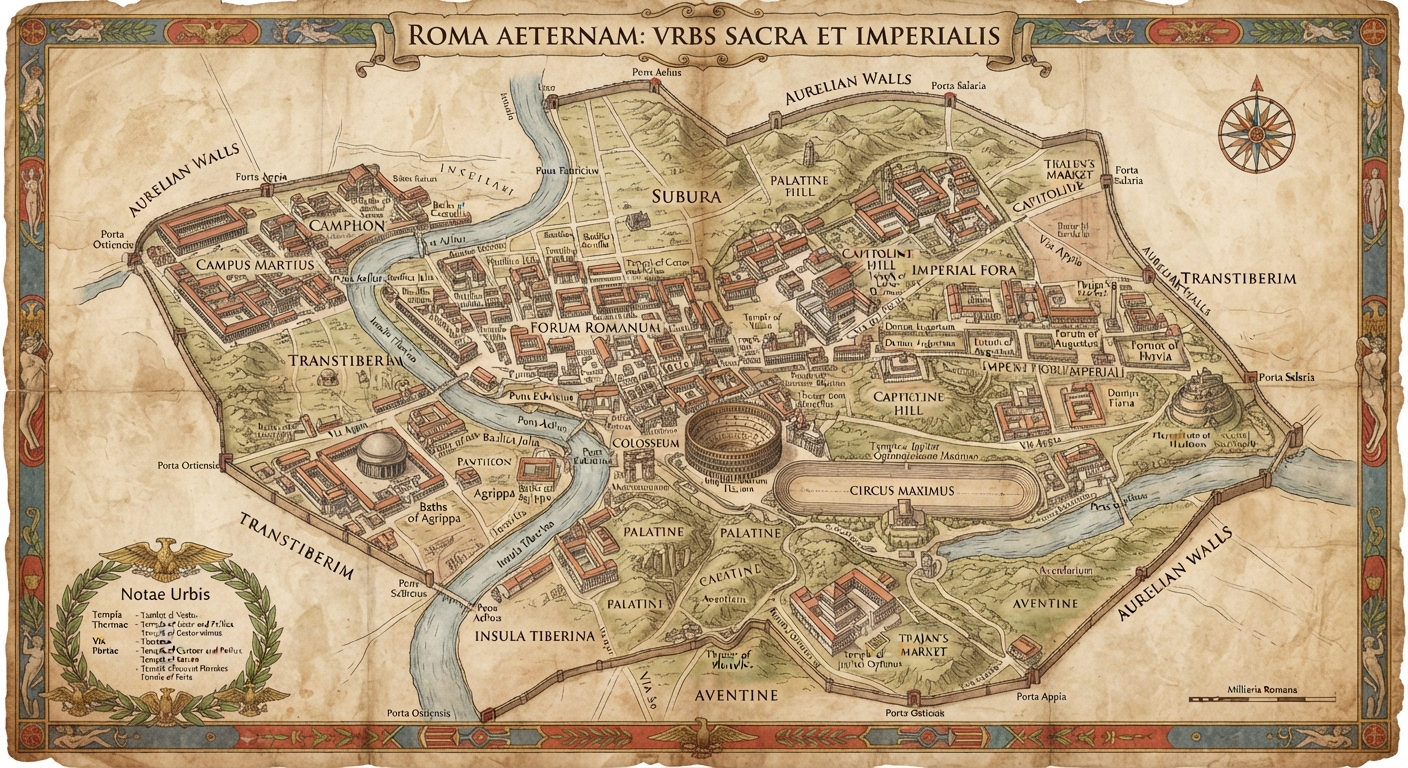 Roma Aeterna — VRBS SACRA ET IMPERIALIS, ancient Rome within the Aurelian Walls