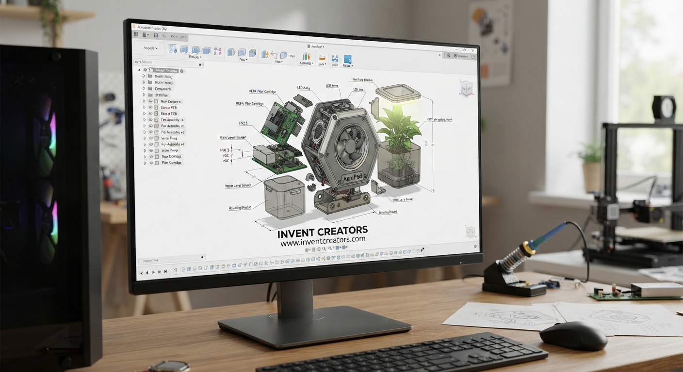 Invent Creators — industrial design workstation with CAD software