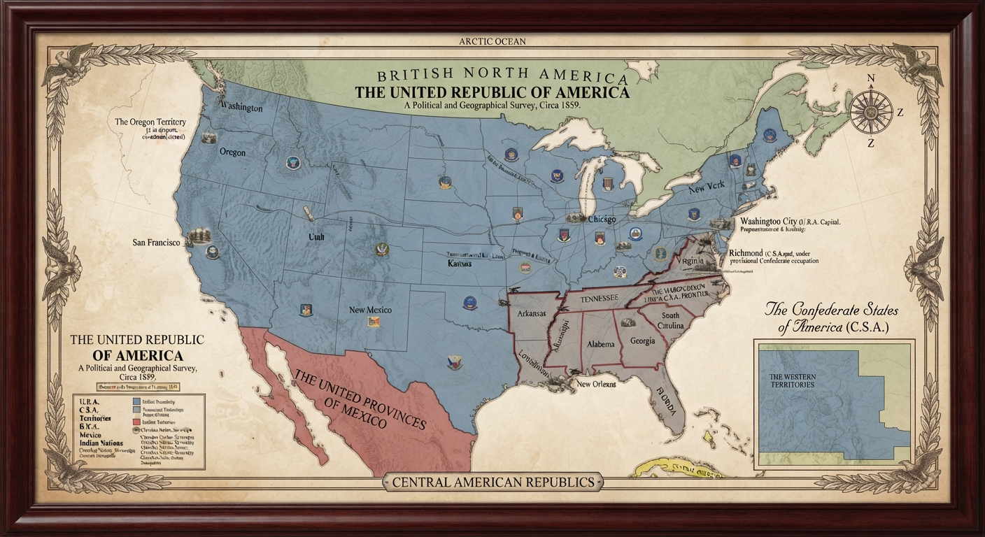 British North America — The United Republic of America, a political survey circa 1859