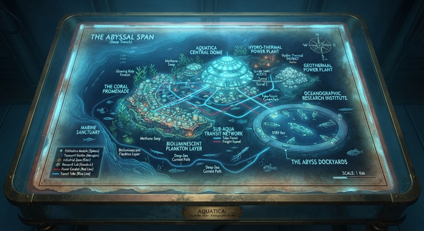 The Abyssal Span — deep trench underwater facility cartographic survey