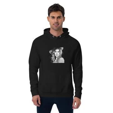 Sun Hat Portrait Hoodie - Black
