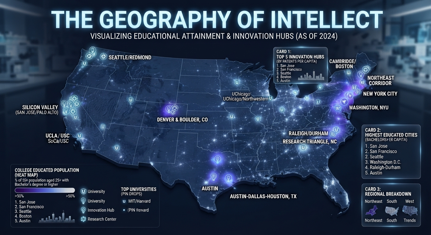The Geography of Intellect — educational attainment & innovation hubs across the USA