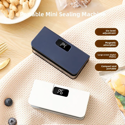 Portable mini sealing machine, white and blue variants