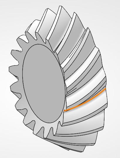 Pinion bevel gear isometric view