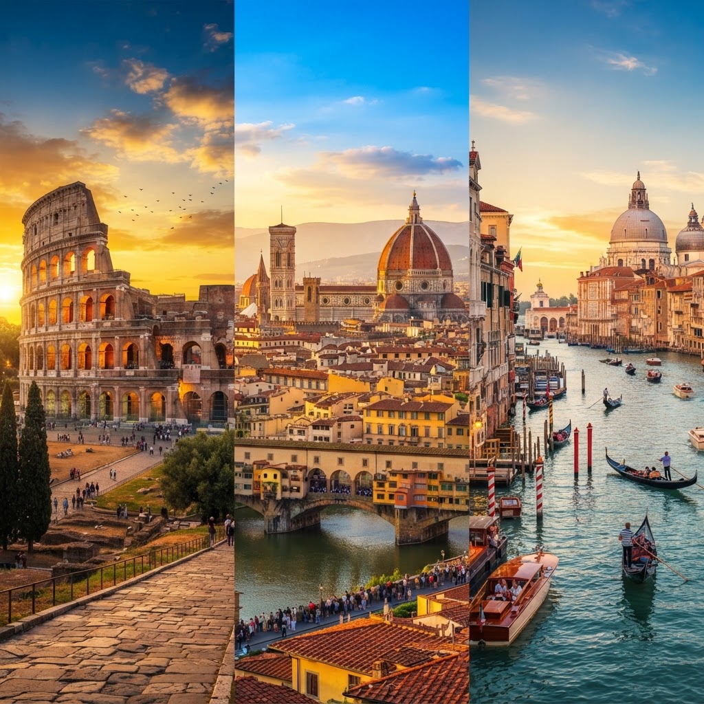 Roma, Florencia y Venecia, Italia