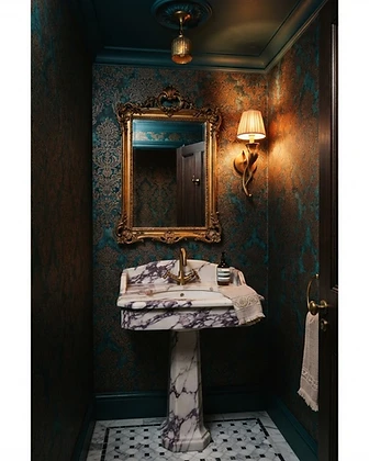 Peacock Powder Room