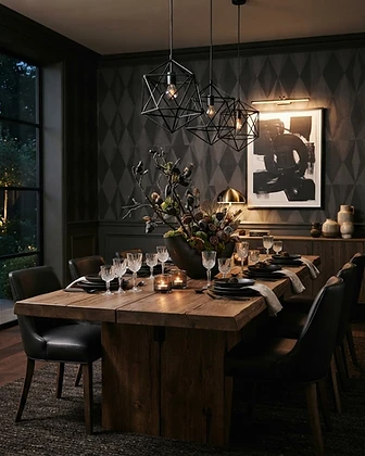 Charcoal Geometric Dining