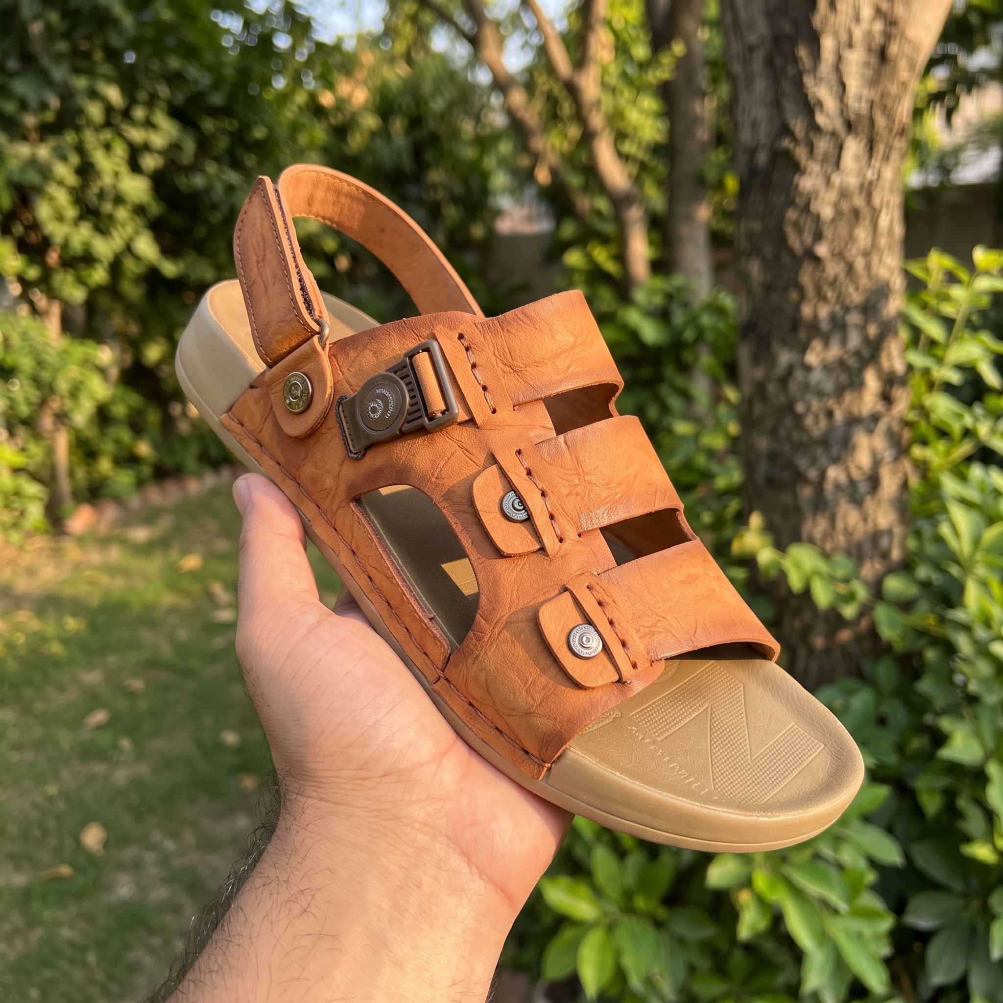 Premium Leather Sandal FL77 Mustard