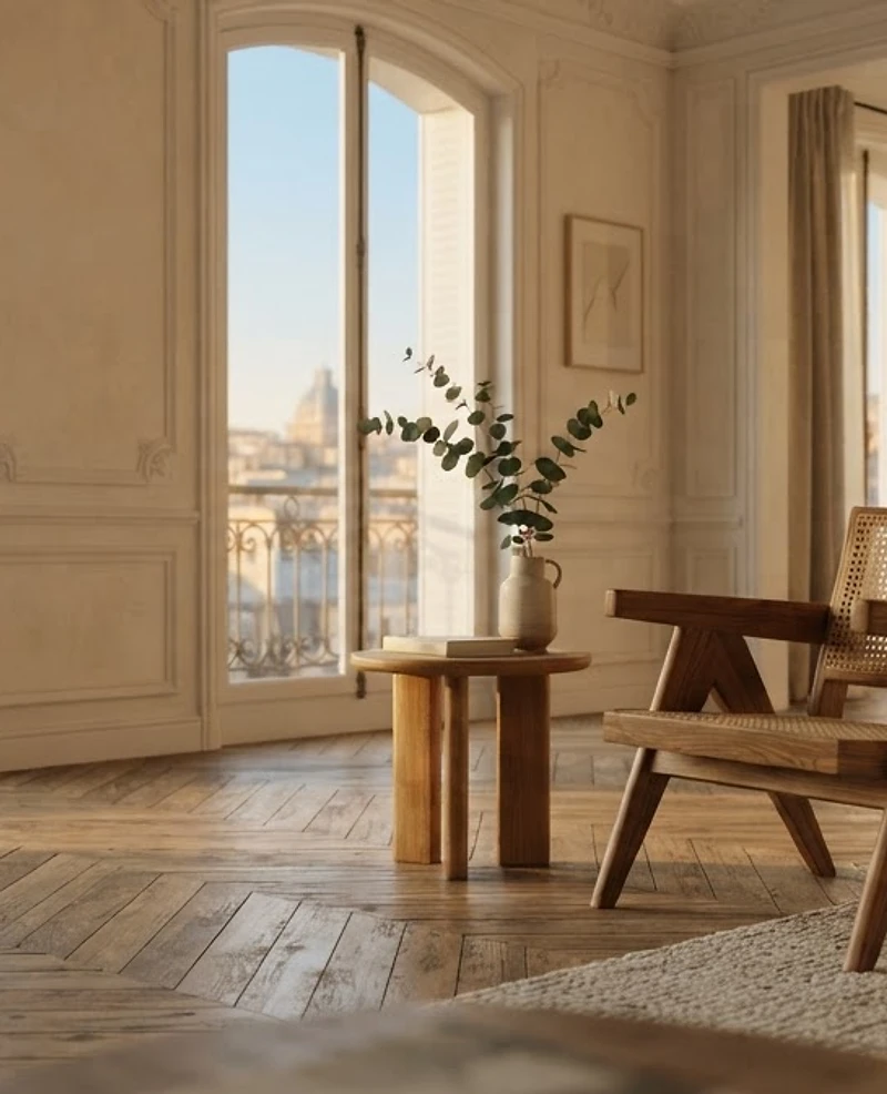 Intérieur d'appartement haut de gamme baigné de lumière
