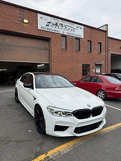 BMW M5 Competition completed repair at East Coast Auto Refinishing & Fiberglass