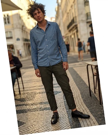 Luca wearing Casual Leather Loafers