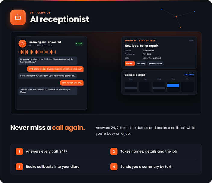 AI receptionist — service overview