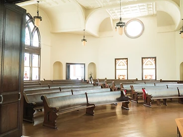The nave & stained glass