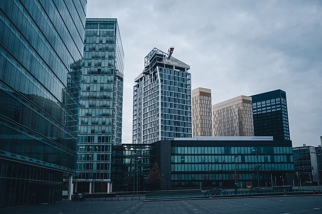Moderne Bürotürme der Donau City, Donaustadt Wien