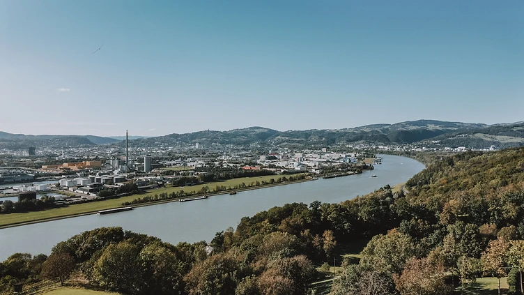 Blick über die Donau vom Kahlenberg, Döbling Wien